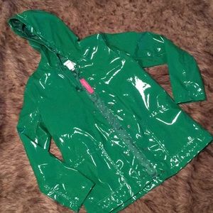 Shiny green Xhilaration rain jacket